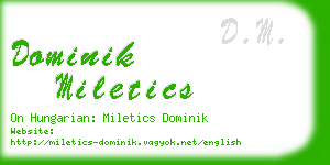 dominik miletics business card